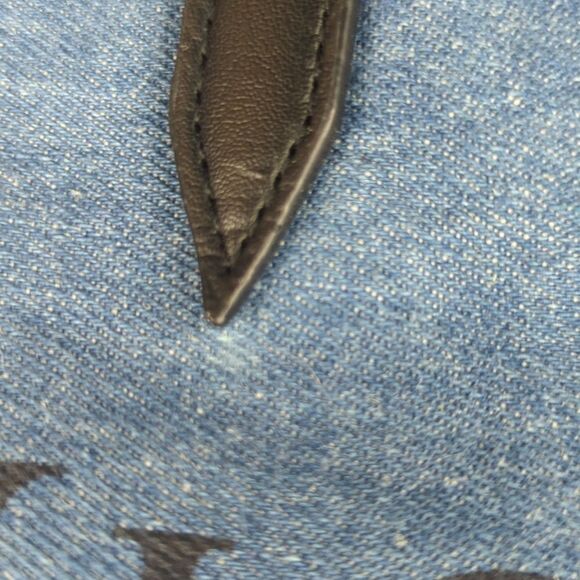 Victoria's Secret Blue & Black Denim & PU Lightweight Tote Bag - Picture 10 of 12